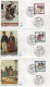 Germany Deutschland 1993 FDC X5 Fur Die Wohlfahrt, Trachten Folklore National Costumes Folk Dance Dances Tanzen, Berlin - 1991-2000