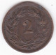 Suisse 2 Rappen 1875 B , En Bronze , KM# 4 - 2 Rappen