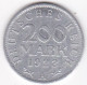 République De Weimar 200 Mark 1923 A Berlin , En Aluminium - 200 & 500 Mark