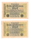 Two WW2 Germany Nazi Propaganda FORGERY Overprint On Genuine 10 Million1923 Banknote VF++ - Autres & Non Classés