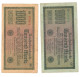 Two WW2 Germany Nazi Propaganda FORGERY Overprint On Genuine 1000 Mark 1923 Banknote VF- (tears) - Sonstige & Ohne Zuordnung