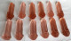 12 PORTE COUTEAU ANCIEN EN VERRE ROSE ART DECO Petites ébréchures Par Endroit - Glas & Kristal