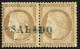 ALGERIE : Paire 15c CERES Obl. Griffe Bleue (RIO) - SALADO. GRANDE RARETE. Signé JAMET. Seule Piéce Connue à Ce Jour. TT - 1849-1876: Klassik