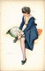 PC ARTIST SIGNED, MEUNIER, LE LEVER DE LA PARISIENNE, Vintage Postcard (b51680) - Meunier, S.