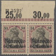 Deutsche Post In Marokko: 1905, Germania Deutsches Reich Ohne WZ., 60 C. Und 1 P - Maroc (bureaux)