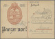 Feldpost 2. Weltkrieg: 1942, Feldpostkarte Mit Abbildung Des Panzerkampfabzeiche - Otros