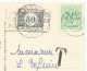 N° 42 (80c Gris) Sur Carte-vue Insuffisamment Affranchie Au N° 857 (80c émeraude) , De Liège Vers Pont-à-Celles (1956) - Covers & Documents