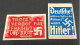 2 Color Small-Size WW2 Germany Nazi Propaganda FORGERY Overprint On Genuine 50k Mark 1923 Banknote EF - Autres & Non Classés