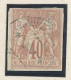 COCHINCHINE - COLONIES GÉNÉRALES  N°27 TYPE SAGE 40c ROUGE ORANGE TTB  - Obl CACHET TELEGRAPHIQUE BLEU (SAIGON PORT) /(C - Gebraucht