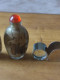 Delcampe - Trois Tabatières Décor érotique Asie Snuff Bottle Curiosa Flacon à Tabac En Verre Peint - Asian Art