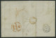 HAMBURG - GRENZÜBERGANGSSTEMPEL 1846, T 17 NOV, In Rot Auf Brief Von Stettin (K1) über Hamburg (rückseitiger K1) Nach Lo - Prephilately