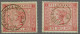 1881 5s. Rose Plate 1 (CJ) And Plate 2 (CD) Two Very Fine Examples Cancelled With Very Good Strikes Of The Leadenhill St - Officials