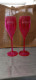 Lot De Deux Flûte à Champagne Rose édition Limitée Taittinger - Glazen