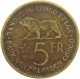 BELGIAN CONGO 5 FRANCS 1937 #s092 0073 - 1934-1945: Leopold III