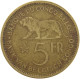 BELGIAN CONGO 5 FRANCS 1936 #s092 0051 - 1934-1945: Leopold III