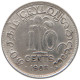 CEYLON 10 CENTS 1908 #s100 0665 - Sri Lanka