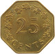 MALTA 25 CENTS 1975 #s090 0333 - Malte