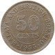 MALAYA AND BRITISH BORNEO 50 CENTS 1955 H #s098 0197 - Colonias