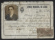 Bicycle License From Lisbon City Council From 1924. Cycle Registration. Obliteration Of Inspection. Licença De Bicicleta - Moto & Vélo