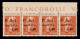 C.L.N. - Mantova - 1945 - 60 Cent + 4,40 Lire (5) - Striscia Orizzontale Di Quattro Bordo Foglio Con Punti Diversi Dopo  - Autres & Non Classés