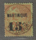 MARTINIQUE - N°16 Obl (1888-91) 15 Sur 20c Brique Sur Vert - Used Stamps