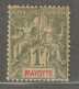 MAYOTTE - N°13 * (1892-99) 1fr Olive - Neufs