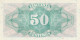 Billet Républica Espanola Ministério De La Hacienda (Marianne) 50 Cent N°A4006849 émision 1937 - 1-2 Pesetas