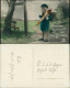  Glückwunsch - Schulanfang/Einschulung Junge Coloriertes Foto 1911 - Einschulung