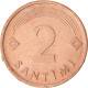 Monnaie, Lettonie, 2 Santimi, 1992 - Lettonie