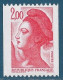 N°2379a Roulette Liberté 2,00 Rouge Avec N° Rouge 100 Neuf** - Coil Stamps