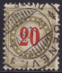 Schweiz: Portomarke SBK-Nr. 26BK (Rahmen Bräunlicholiv, Wz. Kreuz, 1908-1909) Vollstempel GENÈVE 1 21. V. 10 DISTR. L... - Postage Due