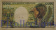 GABON 10000 FRANCS 1984 PICK 7a AVF W/PINHOLES - Gabun