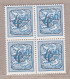 1967 Nr PRE797-P2** Zonder Scharnier,blokje Van 4 :wit Papier.Heraldieke Leeuw:4,5fr.Opdruk Type G.OBP 4 Euro. - Typografisch 1967-85 (Leeuw Met Banderole)