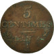 Monnaie, France, Dupré, 5 Centimes, AN 4, Paris, TTB, Bronze, KM:635.1, Le - Sonstige & Ohne Zuordnung