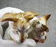 Delcampe - Vintage Porcelain Figurine Of A Dog With A Puppy - Gzel (RUS)
