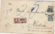 FL - Vaduz 16.6.1922 Mit CH Schweiz Porto 10 Und 15Rp. Auf Reko - Brief Aus Ungarn Hongrie. Timbres Taxes Suisses - Postage Due