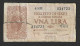 Italia - Biglietto Di Stato Circolato Da 1 Lira "Luogotenenza - "Italia Laureata" P-29b - 1944 #17 - Italia – 1 Lira