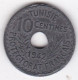 Tunisie Protectorat Français. 10 Centimes 1942 , En Zinc, Lec# 117 - Tunisie