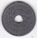 Tunisie Protectorat Français. 10 Centimes 1942 , En Zinc, Lec# 117 - Tunesien