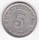 Straits Settlements , 5 Cents 1918 . George V. En Argent. KM# 31, Superbe - Malaysie