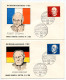 Germany, West 1968 4 FDCs Scott 982a-928d Sir Winston Churchill, Alcide De Gasperi, Robert Schuman, Konrad Adenauer - 1961-1970