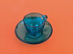 Delcampe - Années 1970   6 Tasses / Soucoupes à Café  Verre Coloré - Glas & Kristall