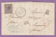 LETTRE D'UNE FABRIQUE DE BONNETERIE A LEUZE,AVEC COB NO 19, POUR TOURCOING,CACHET "FRANCE PAR TOURNAY,1866. - 1865-1866 Profile Left