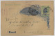 Brazil 1895 Postal Stationery Card Stamp 40 Reis Sent From Santos To Sorocaba Railroad Cancel Ambulant S. Paulo - Ganzsachen