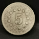 5 CENTS ECUSSON SHIELD NICKEL Sans Rayon 1867 USA - 1866-83: Escudo