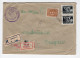 1949. YUGOSLAVIA,SLOVENIA,LJUBLJANA,CUSTOM OFFICE,RECORDED,EXPRESS COVER SENT TO BELGRADE - Brieven En Documenten