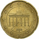 République Fédérale Allemande, 20 Euro Cent, 2006, Munich, Laiton, TTB - Germania