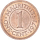 Monnaie, Maurice, Cent, 1971 - Mauritius