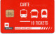 CARTE A PUCE 10 TICKETS TCL TRANSPORTS EN COMMUNS LYONNAIS METRO TRAMWAYS AUTOBUS - Sonstige & Ohne Zuordnung