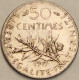 France - 50 Centimes 1917, KM# 854, Silver (#4034) - 50 Centimes